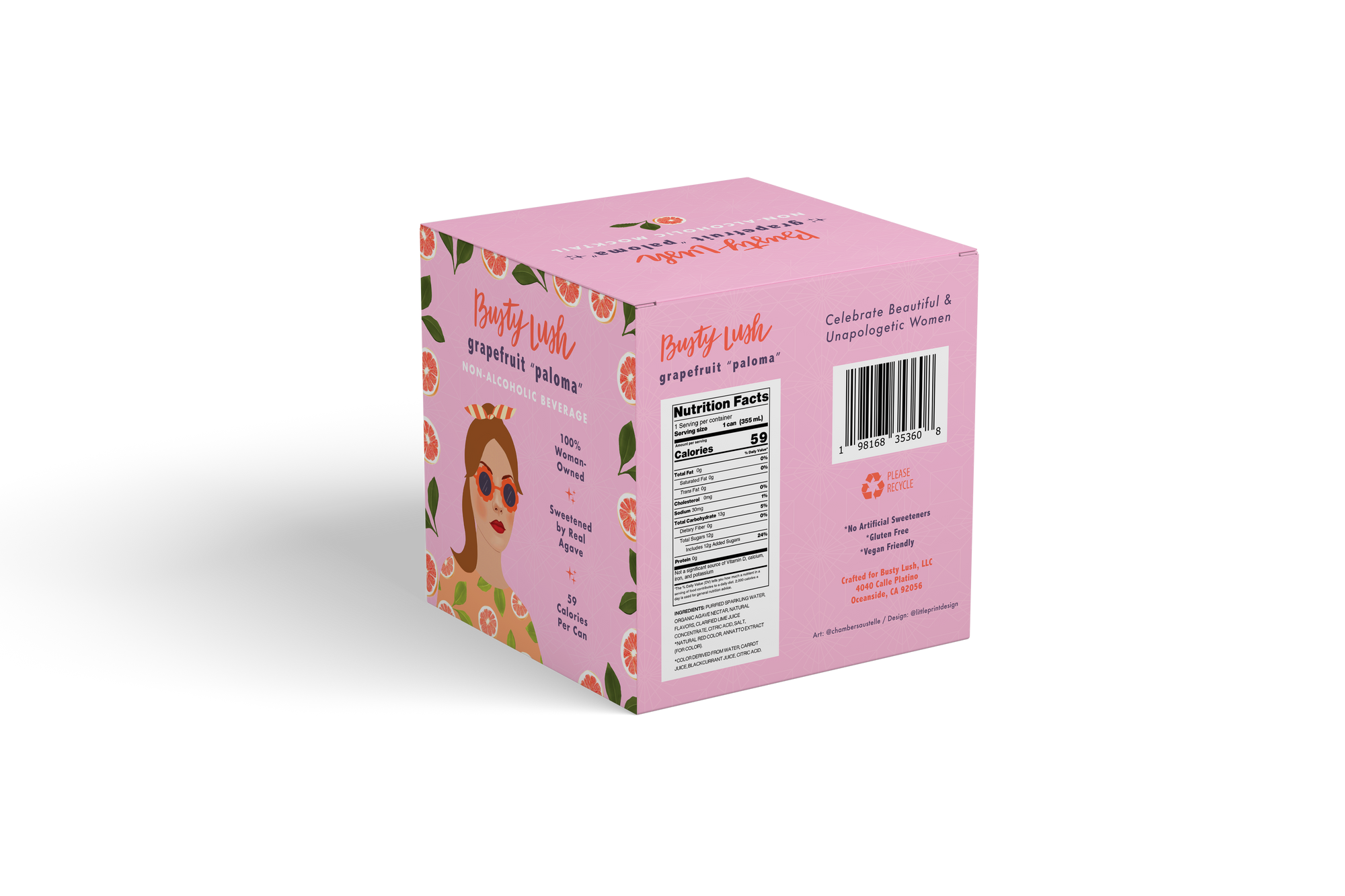 She's Glamorous Grapefruit Paloma Craft Mocktail 12-Pack