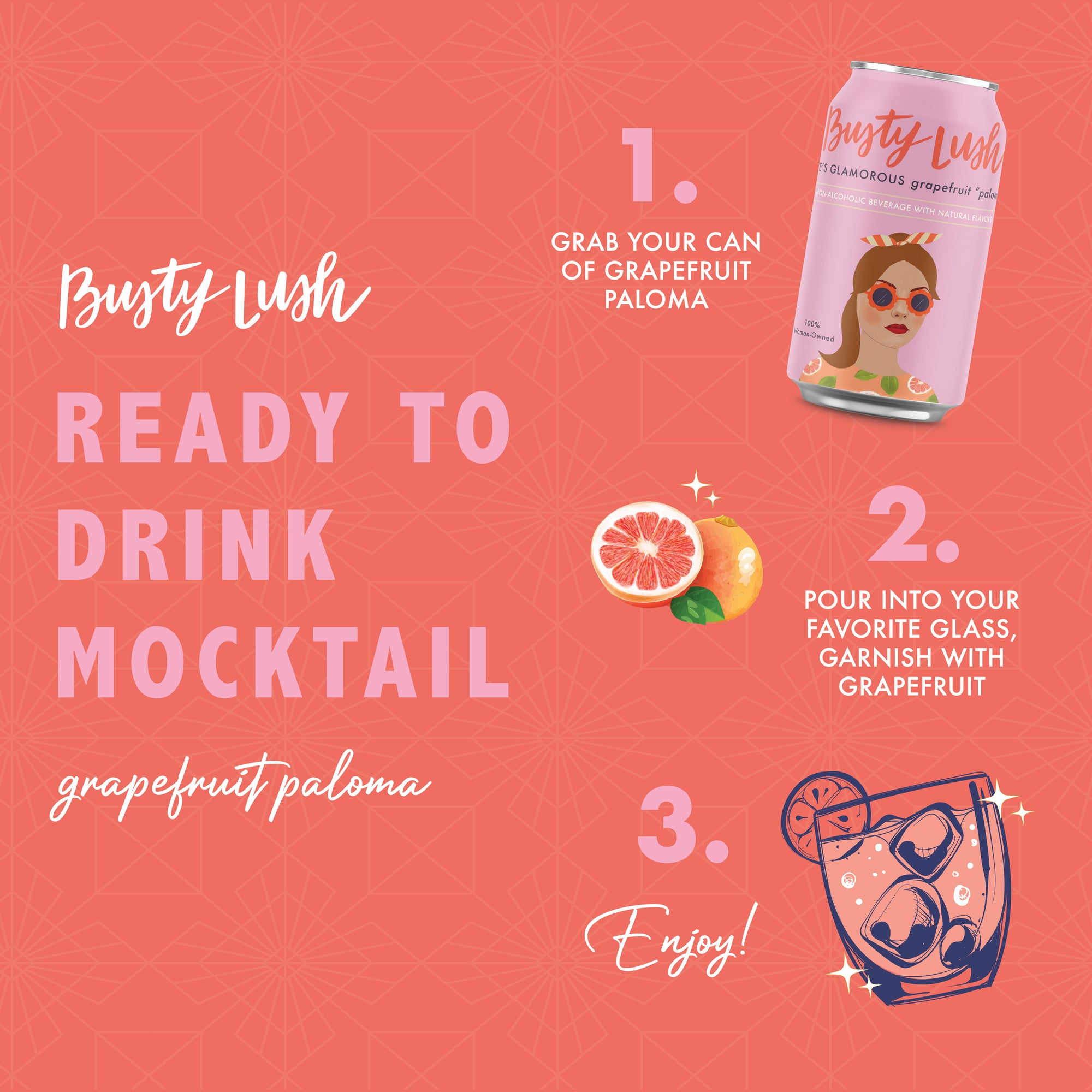 She's Glamorous Grapefruit Paloma Craft Mocktail 12-Pack