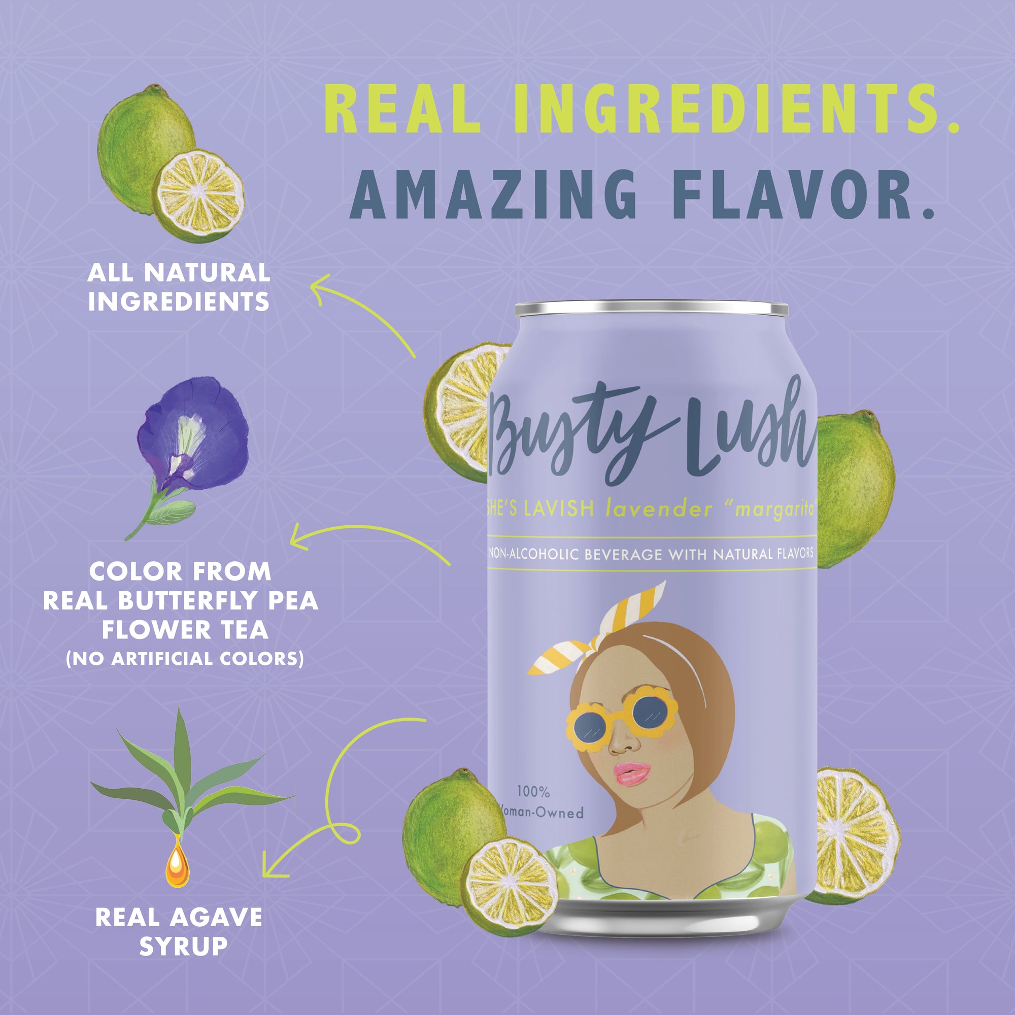 She's Lavish Lavendar Margarita Craft Mocktail 12-Pack